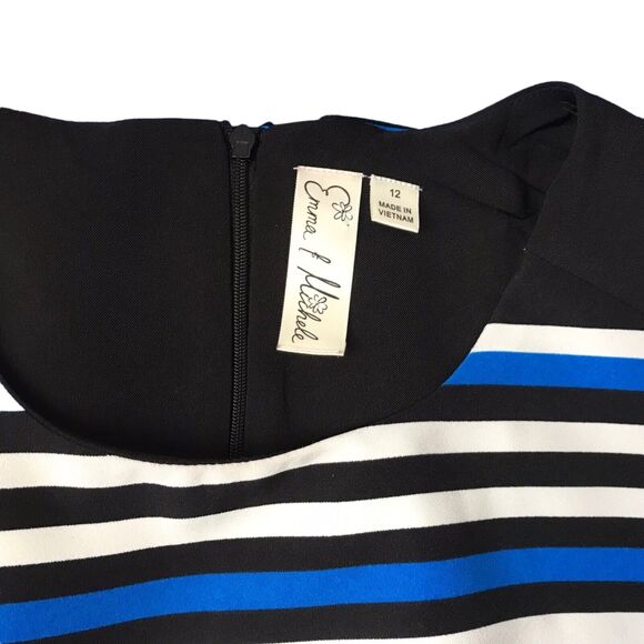 Emma & Michele Womens Dress Size 12 Multicolor Striped Sleeveless Career Sheath - Picture 9 of 13